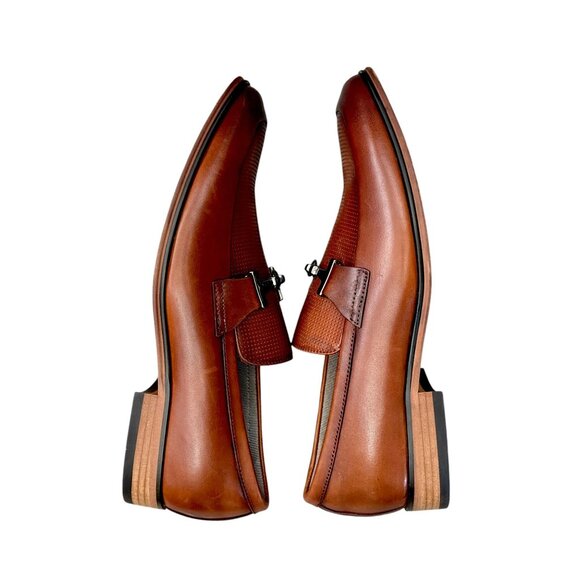 Steve Madden SMITHUN Mens Brown Leather Loafers With Metal Detail 8 NWOB main image 5